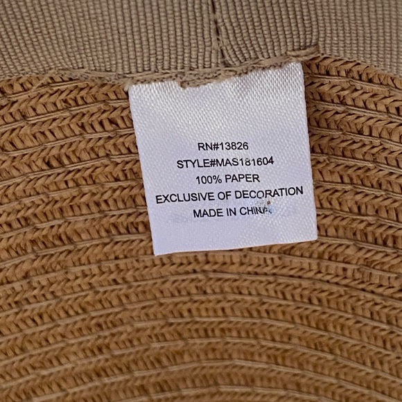 Straw Sun Hat with Pink Band and Text - Picture 4 of 5